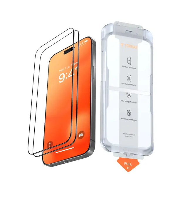 Torras Tempered Screen Protector (2 Pack) for iPhone 16 Pro and 16 Pro Max